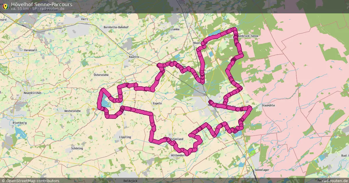 Hövelhof Senne-Parcours (SP) – Fernradroute auf Rad-Routen.de