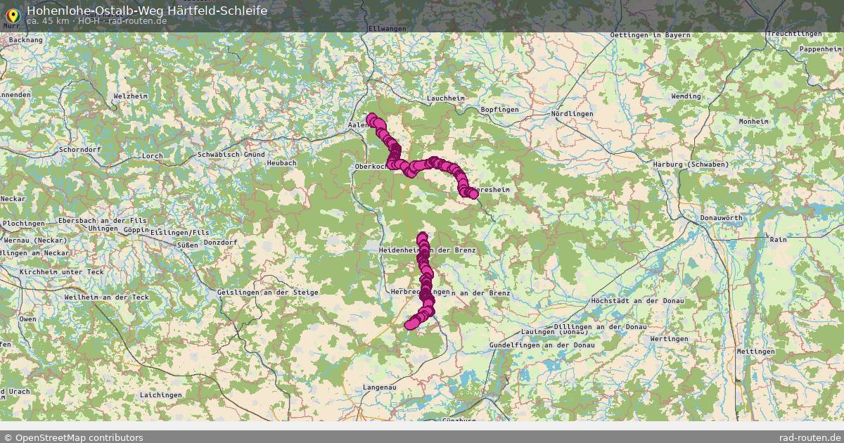 Hohenlohe-Ostalb-Weg Härtfeld-Schleife (HO-H) – Fernradroute auf Rad-Routen.de