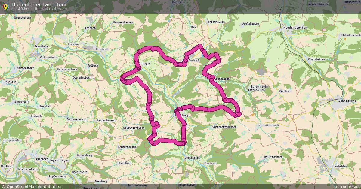 Hohenloher Land Tour (HL) – Fernradroute auf Rad-Routen.de