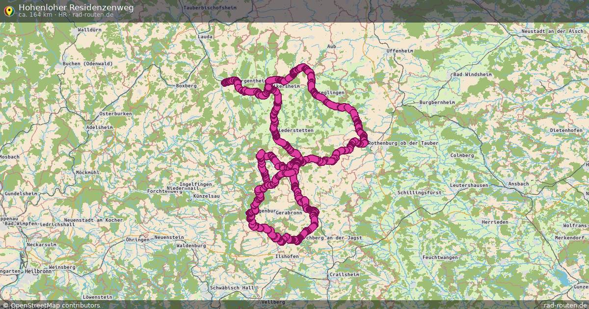 Hohenloher Residenzenweg (HR) – Fernradroute auf Rad-Routen.de