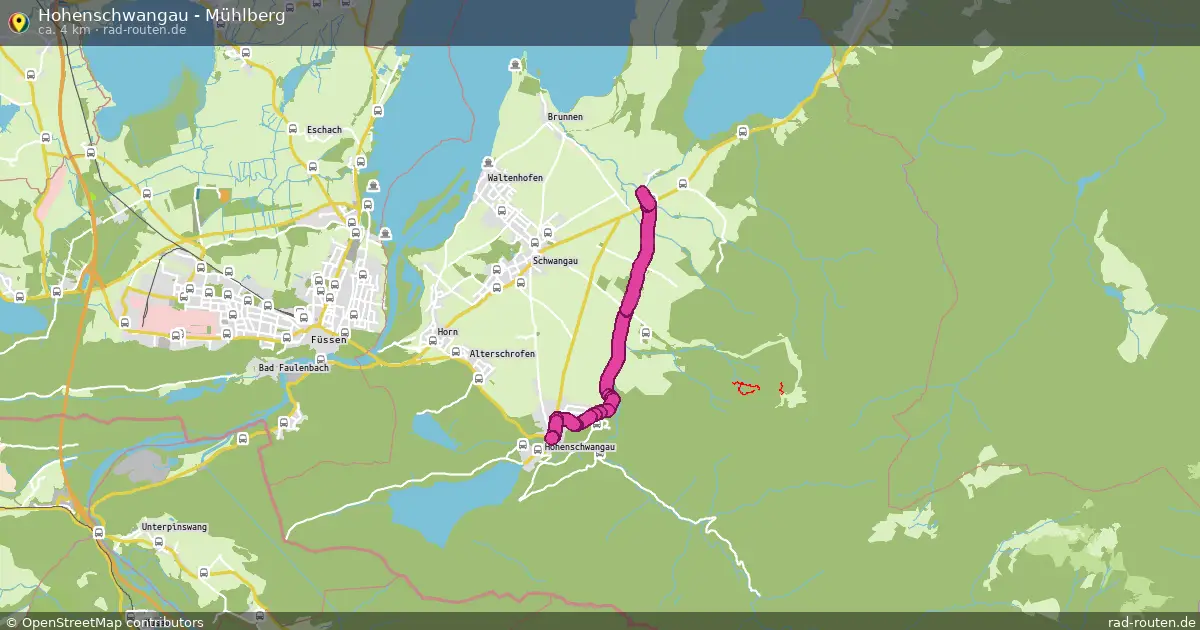 Hohenschwangau - Mühlberg – Fernradroute auf Rad-Routen.de