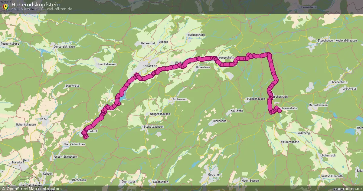 Hoherodskopfsteig (HStg) – Fernradroute auf Rad-Routen.de