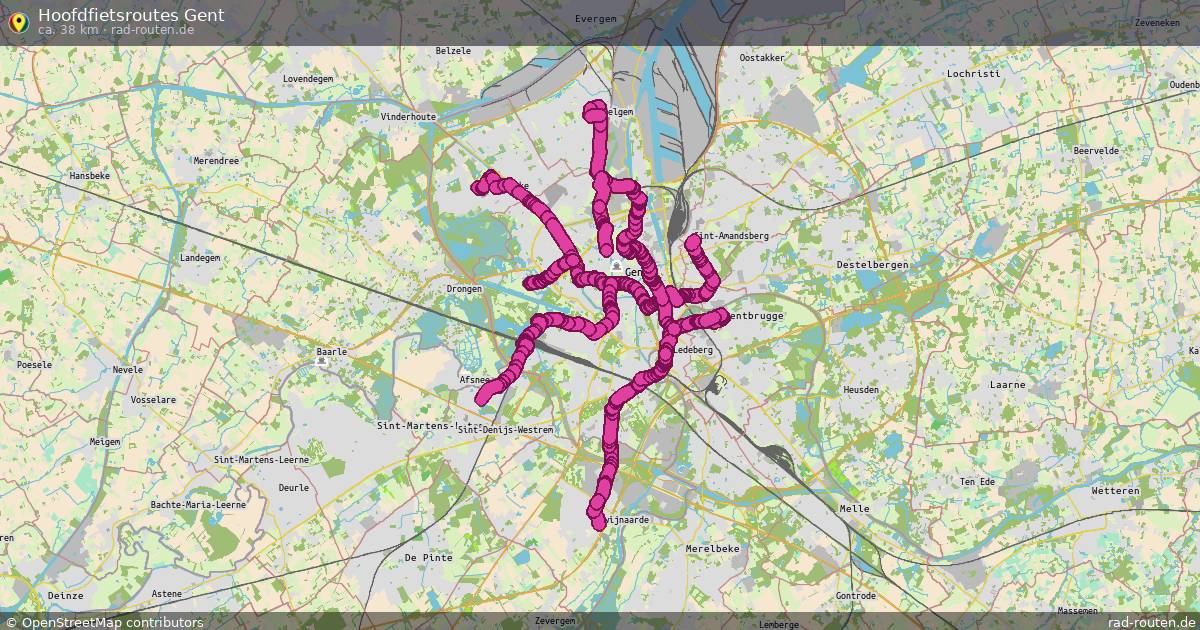 Hoofdfietsroutes Gent – Fernradroute auf Rad-Routen.de