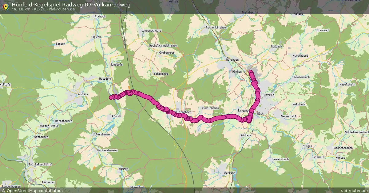 Hünfeld-Kegelspiel Radweg-R7-Vulkanradweg (Ke-Vu) – Fernradroute auf Rad-Routen.de