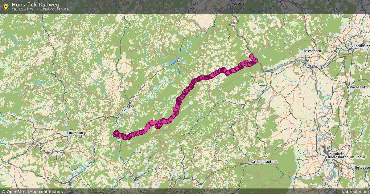 Hunsrück-Radweg (H) – Fernradroute auf Rad-Routen.de
