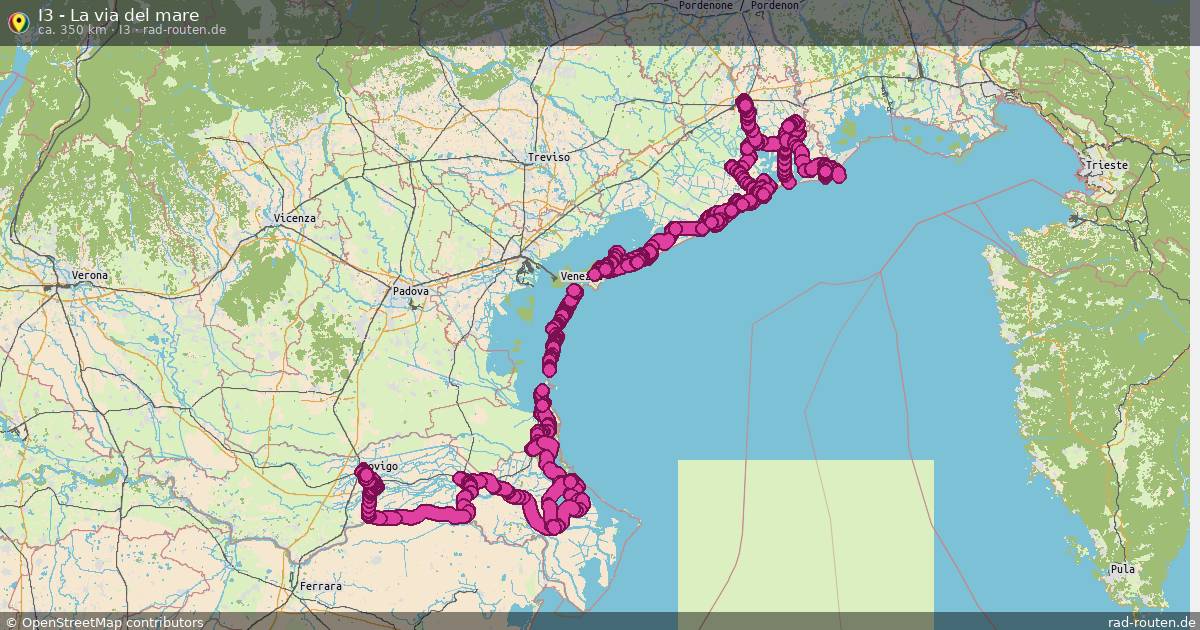 I3 - La via del mare (I3) – Fernradroute auf Rad-Routen.de