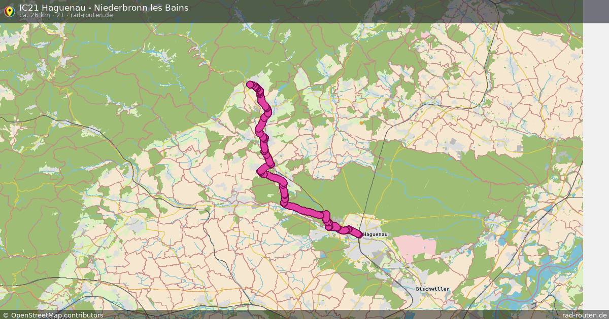 IC21 Haguenau - Niederbronn les Bains (21) – Fernradroute auf Rad-Routen.de