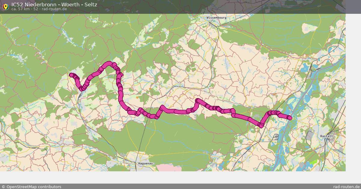 IC52 Niederbronn - Woerth - Seltz (52) – Fernradroute auf Rad-Routen.de