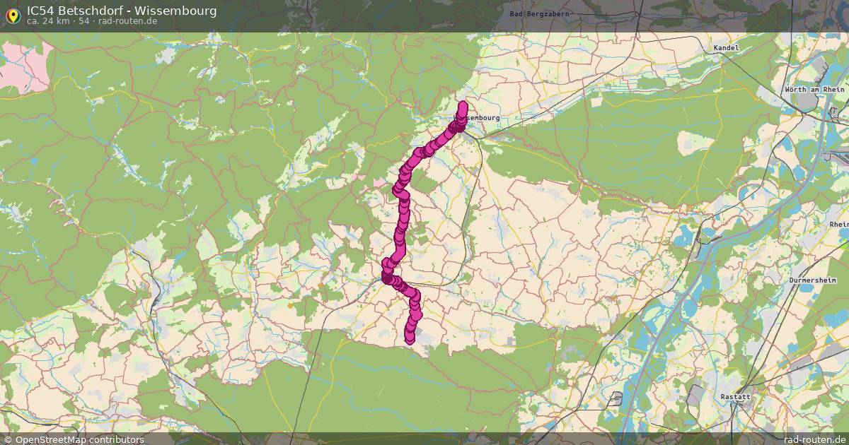 IC54 Betschdorf - Wissembourg (54) – Fernradroute auf Rad-Routen.de