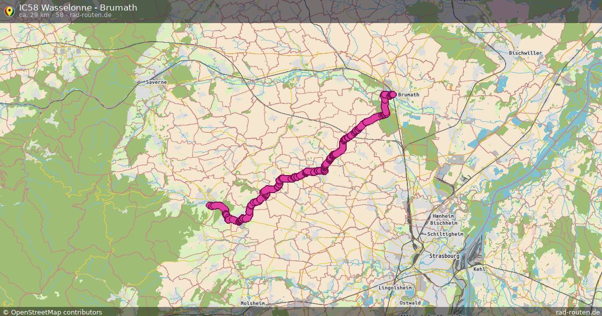IC58 Wasselonne - Brumath (58) – Fernradroute auf Rad-Routen.de