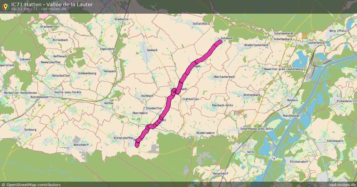 IC71 Hatten - Vallée de la Lauter (71) – Fernradroute auf Rad-Routen.de