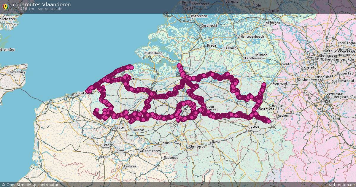 Icoonroutes Vlaanderen – Fernradroute auf Rad-Routen.de