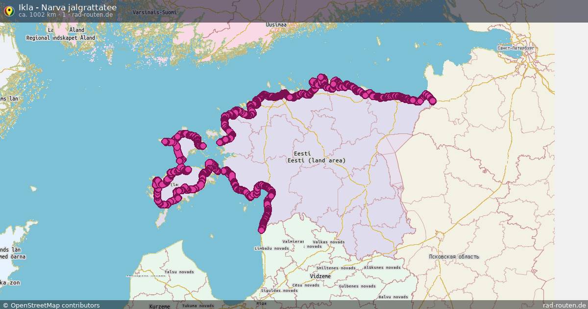 Ikla - Narva jalgrattatee (1) – Fernradroute auf Rad-Routen.de