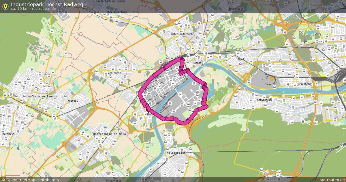 Industriepark Höchst Radweg – Fernradroute auf Rad-Routen.de