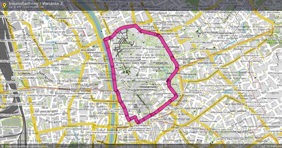 Innenstadtring / Variante 2 – Fernradroute auf Rad-Routen.de