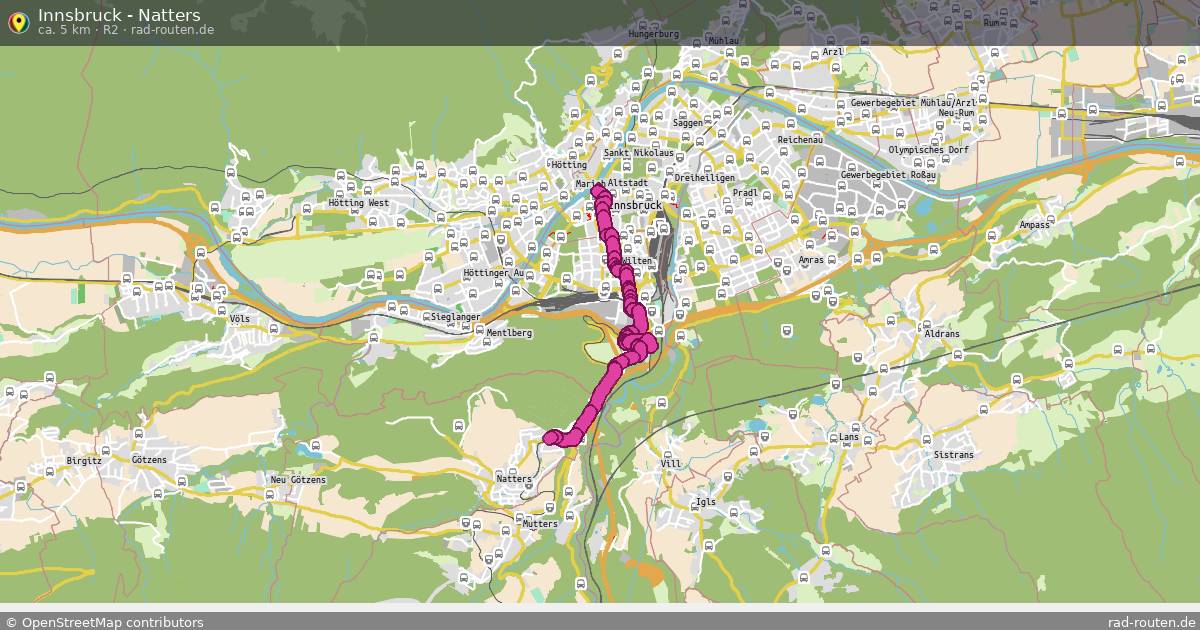 Innsbruck - Natters (R2) – Fernradroute auf Rad-Routen.de