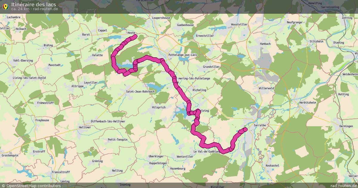 Itinéraire des lacs – Fernradroute auf Rad-Routen.de