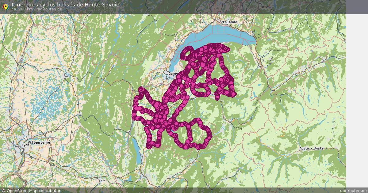 Itinéraires cyclos balisés de Haute-Savoie – Fernradroute auf Rad-Routen.de