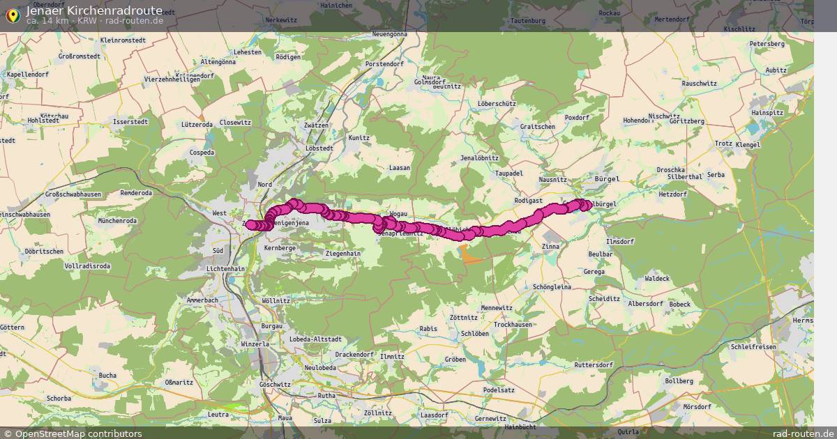 Jenaer Kirchenradroute (KRW) – Fernradroute auf Rad-Routen.de