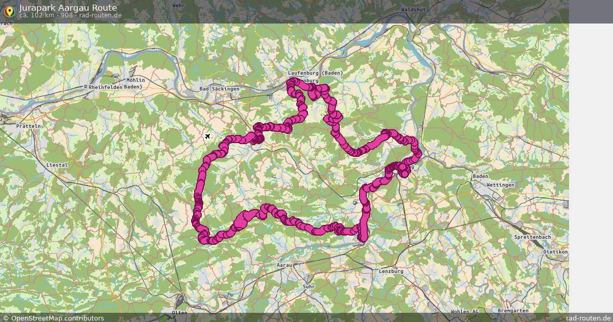Jurapark Aargau Route (908) – Fernradroute auf Rad-Routen.de