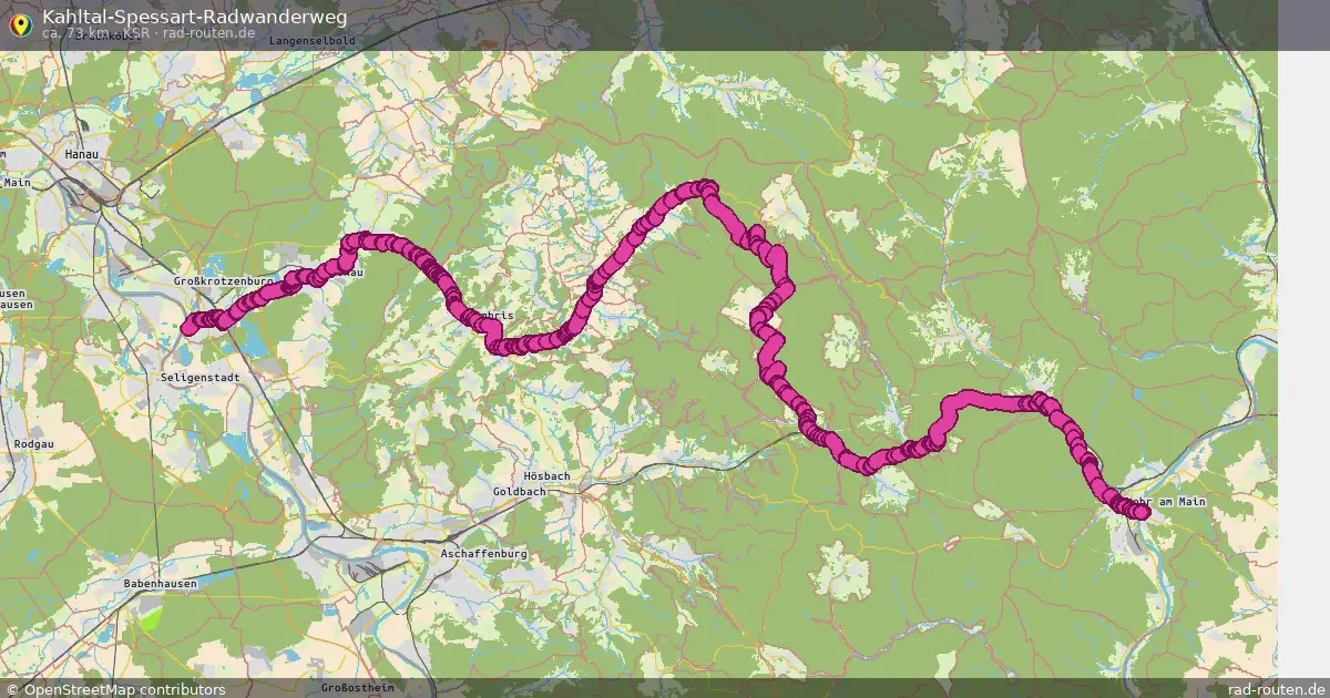 Kahltal-Spessart-Radwanderweg (KSR) – Fernradroute auf Rad-Routen.de
