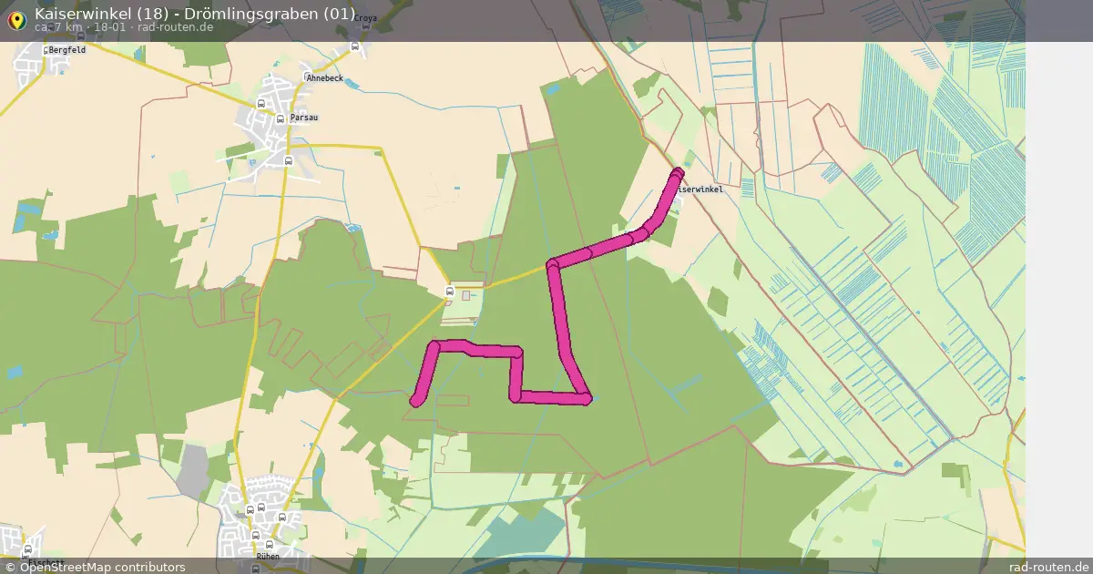 Kaiserwinkel (18) - Drömlingsgraben (01) (18-01) – Fernradroute auf Rad-Routen.de