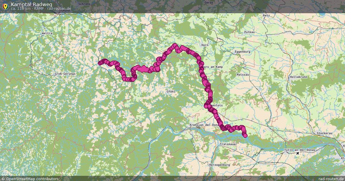 Kamptal Radweg (Kamp) – Fernradroute auf Rad-Routen.de