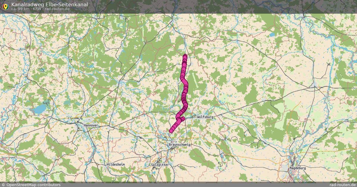 Kanalradweg Elbe-Seitenkanal (KRW) – Fernradroute auf Rad-Routen.de