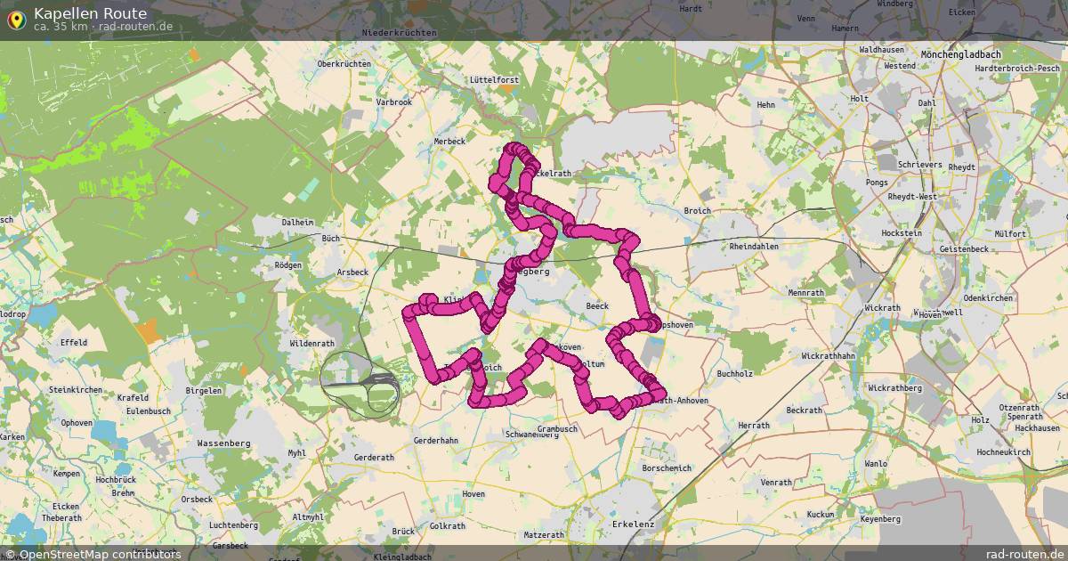 Kapellen Route – Fernradroute auf Rad-Routen.de