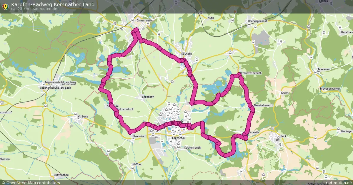 Karpfen-Radweg Kemnather Land – Fernradroute auf Rad-Routen.de