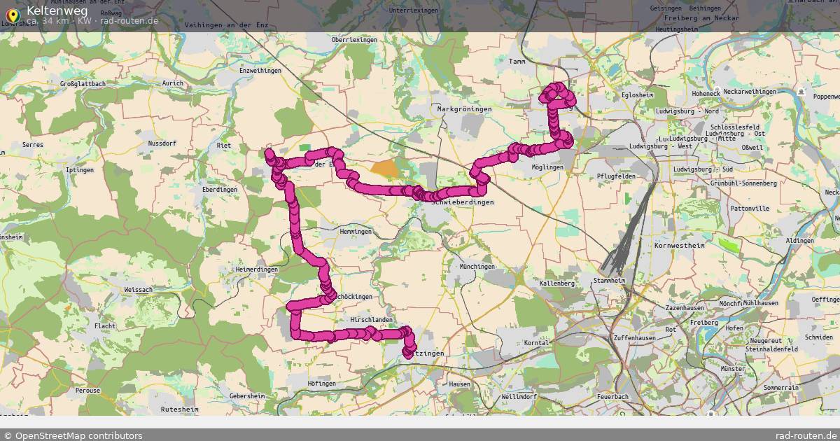 Keltenweg (KW) – Fernradroute auf Rad-Routen.de