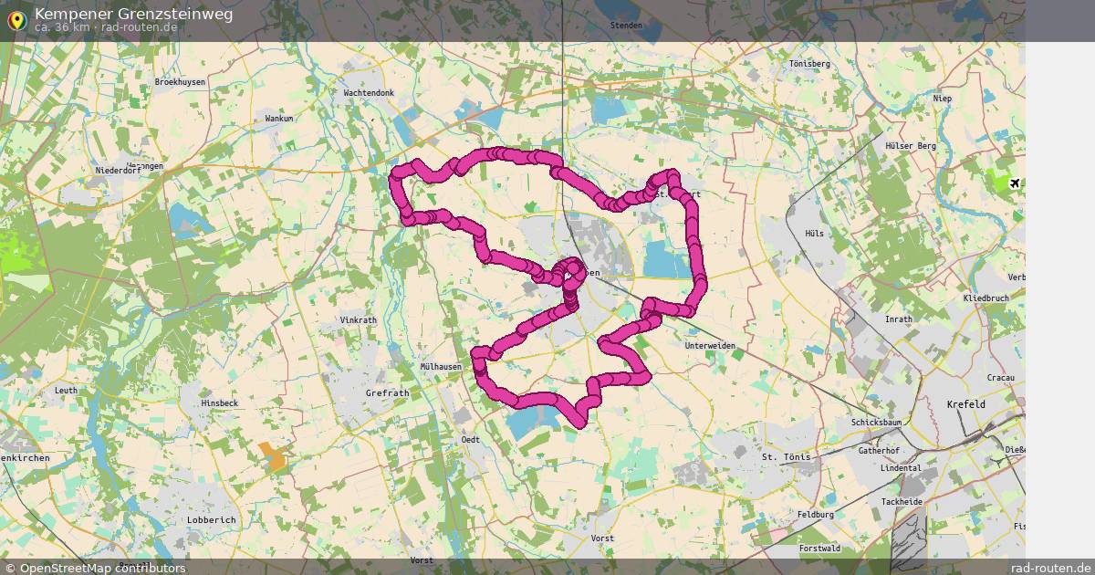 Kempener Grenzsteinweg – Fernradroute auf Rad-Routen.de