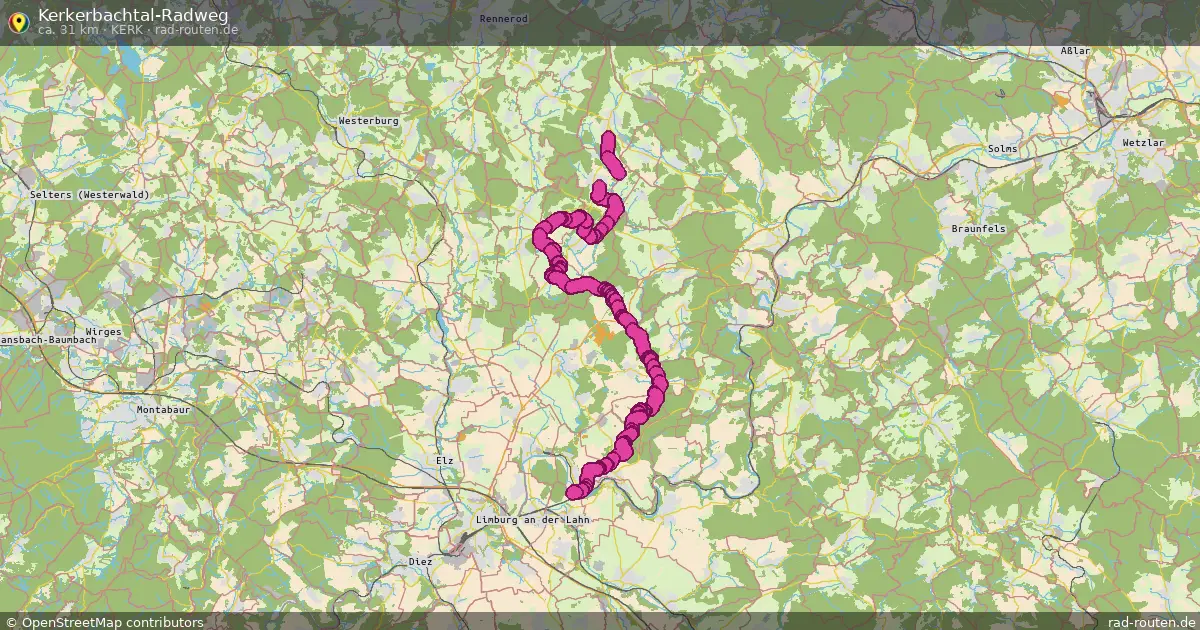 Kerkerbachtal-Radweg (Kerk) – Fernradroute auf Rad-Routen.de