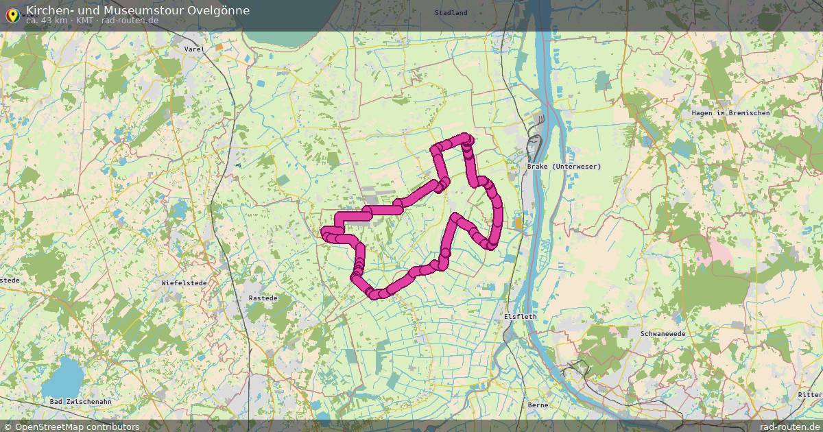 Kirchen- und Museumstour Ovelgönne (KMT) – Fernradroute auf Rad-Routen.de