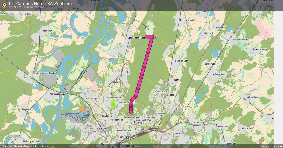 KIT Campus Nord - KA-Zentrum – Fernradroute auf Rad-Routen.de
