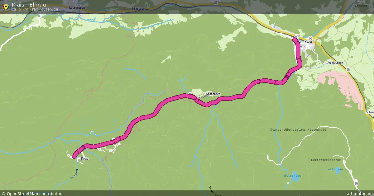 Klais - Elmau – Fernradroute auf Rad-Routen.de
