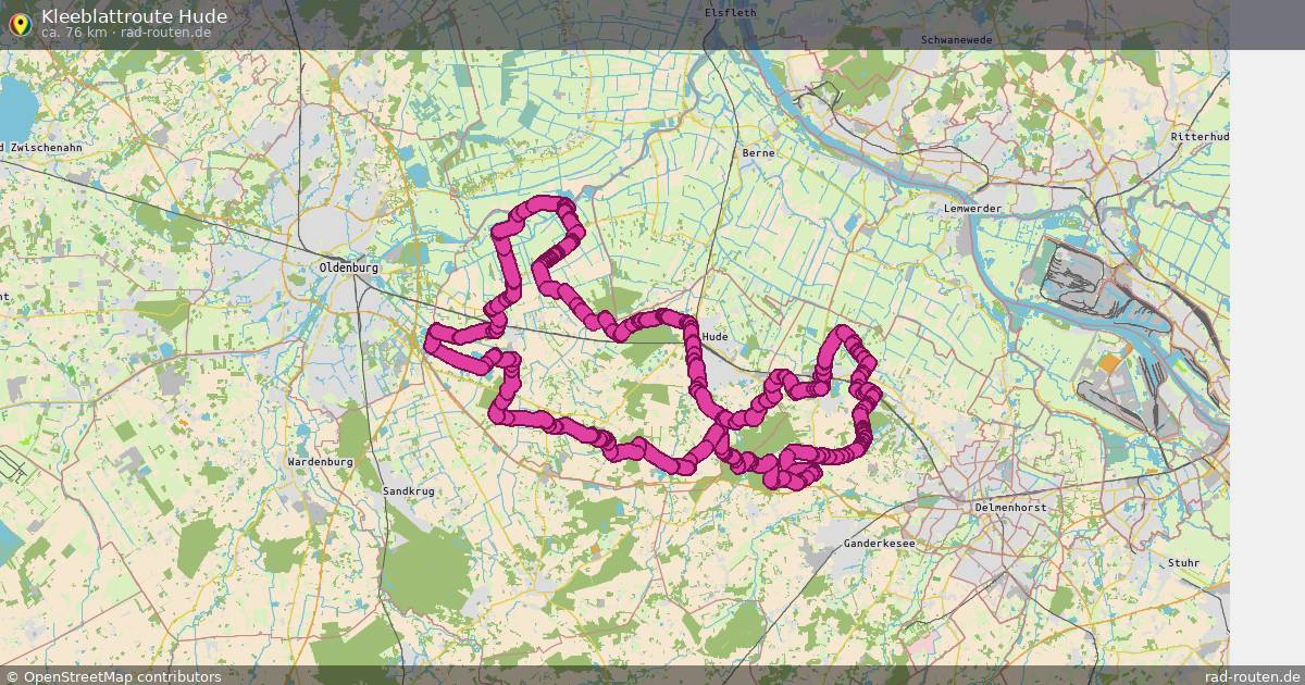 Kleeblattroute Hude – Fernradroute auf Rad-Routen.de