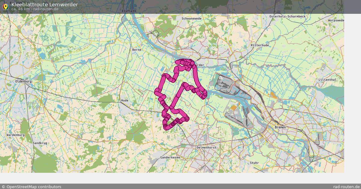 Kleeblattroute Lemwerder – Fernradroute auf Rad-Routen.de