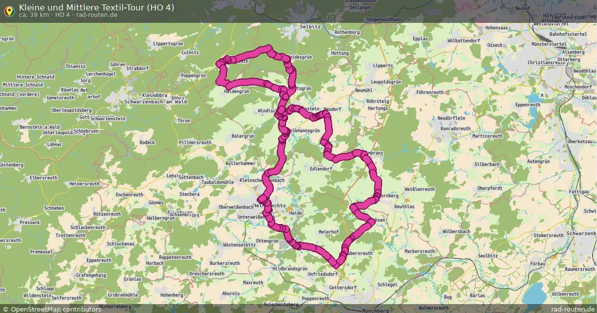 Kleine und Mittlere Textil-Tour (HO 4) (HO 4) – Fernradroute auf Rad-Routen.de