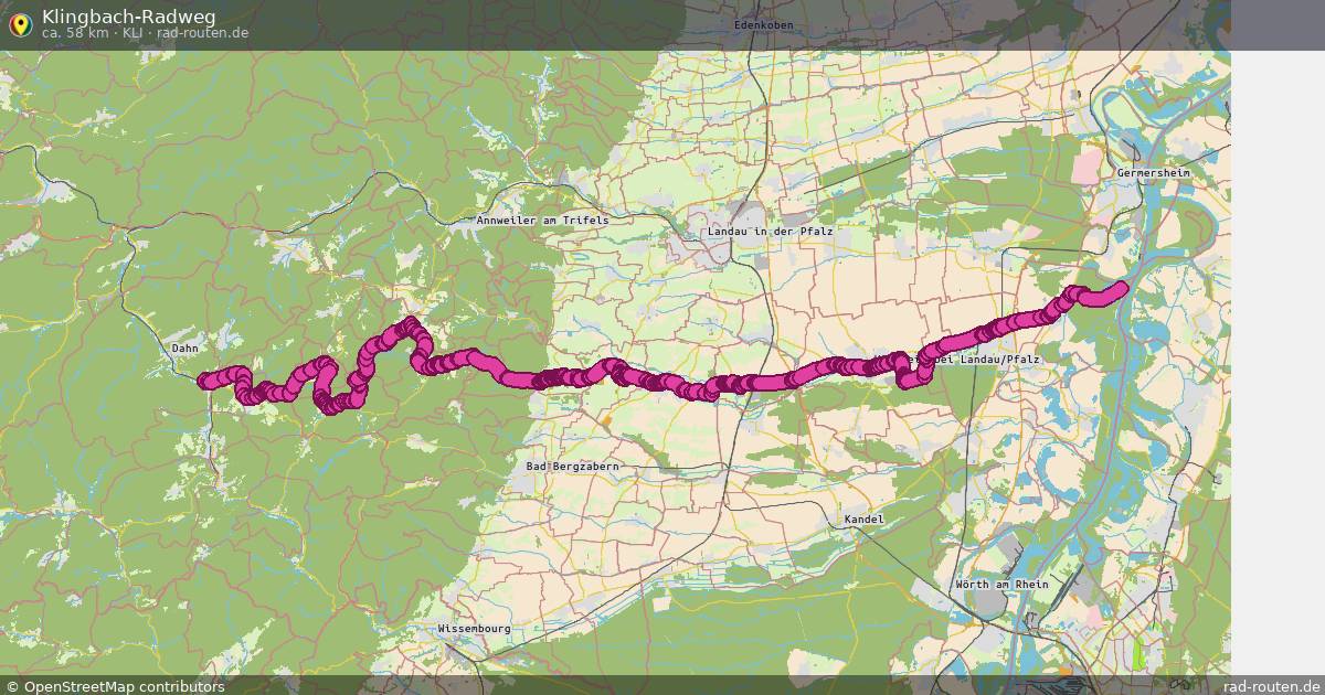 Klingbach-Radweg (Kli) – Fernradroute auf Rad-Routen.de