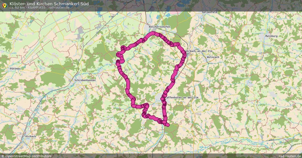 Klöster- und Kirchen Schmankerl Süd (K&amp;KSS) – Fernradroute auf Rad-Routen.de