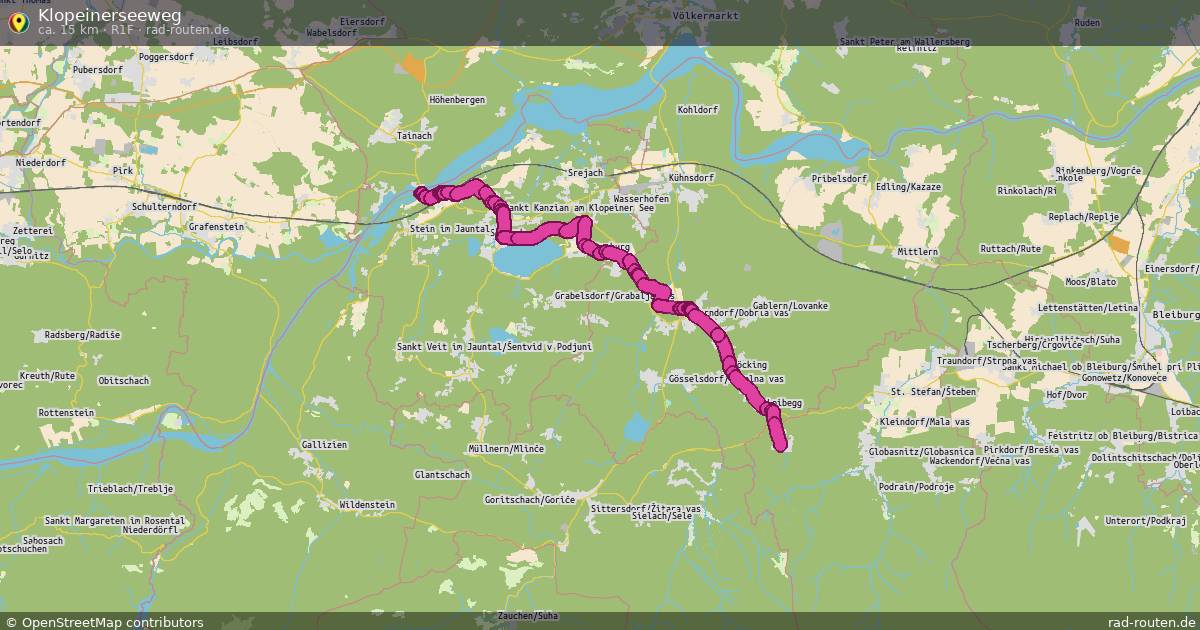 Klopeinerseeweg (R1F) – Fernradroute auf Rad-Routen.de