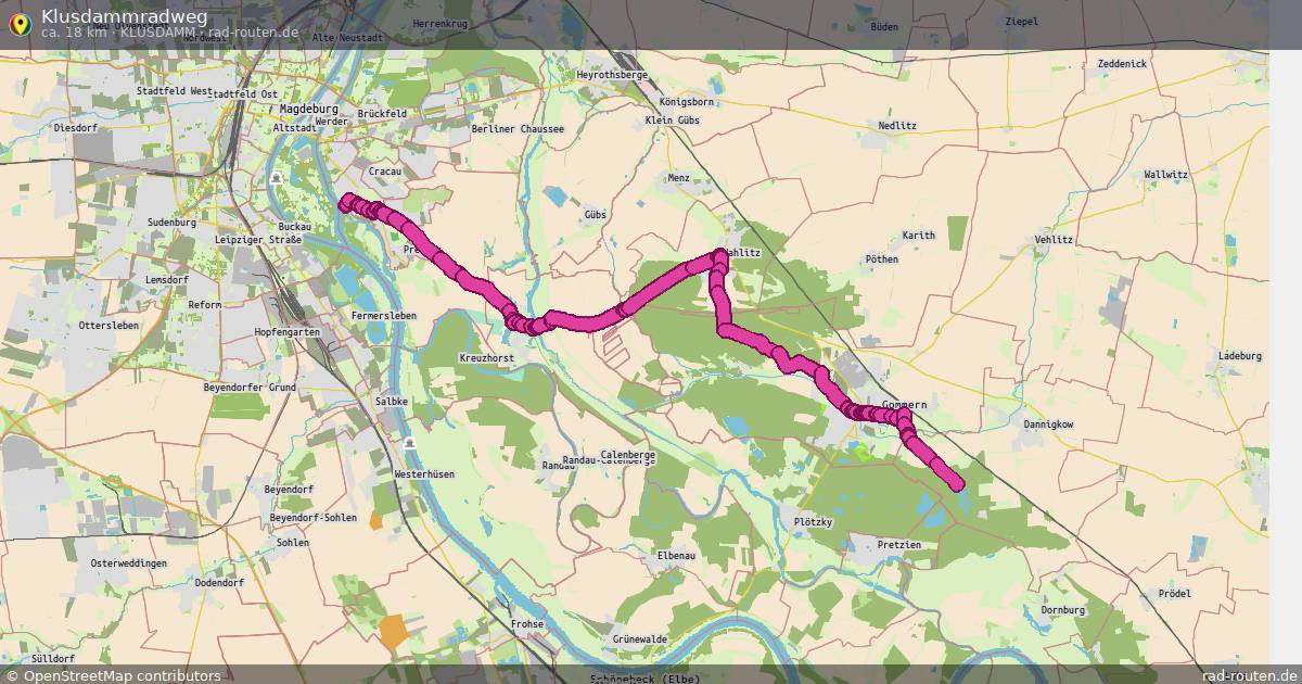 Klusdammradweg (Klusdamm) – Fernradroute auf Rad-Routen.de