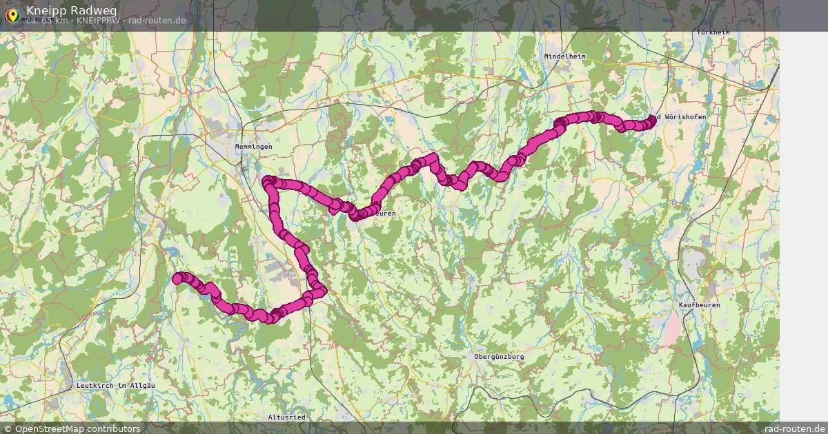 Kneipp Radweg (KneippRW) – Fernradroute auf Rad-Routen.de