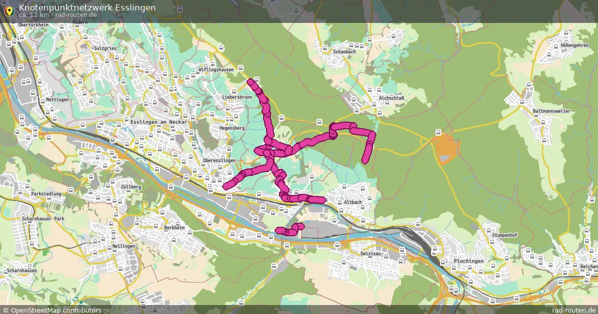 Knotenpunktnetzwerk Esslingen – Fernradroute auf Rad-Routen.de