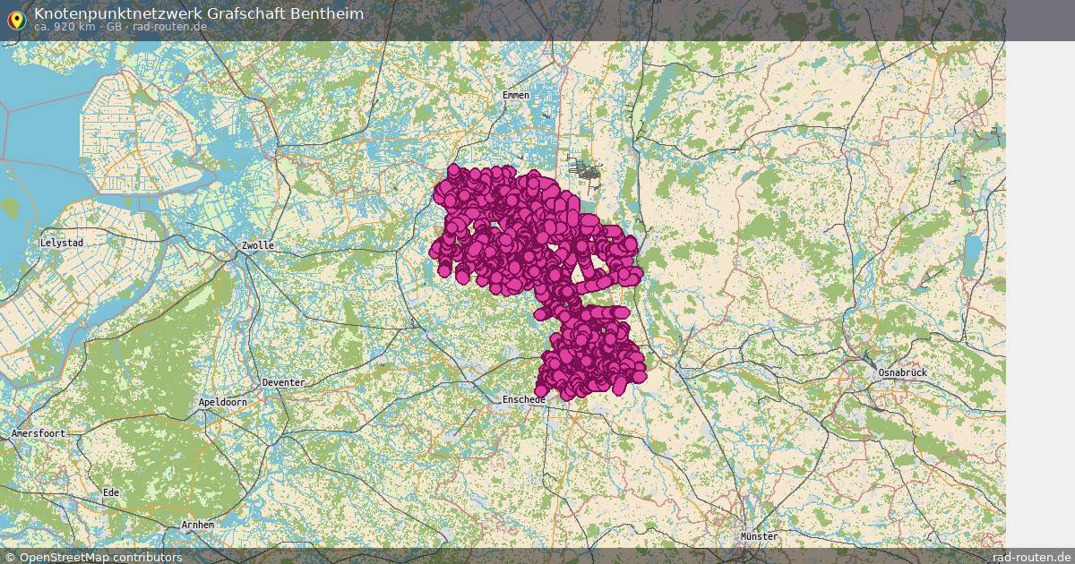 Knotenpunktnetzwerk Grafschaft Bentheim (GB) – Fernradroute auf Rad-Routen.de