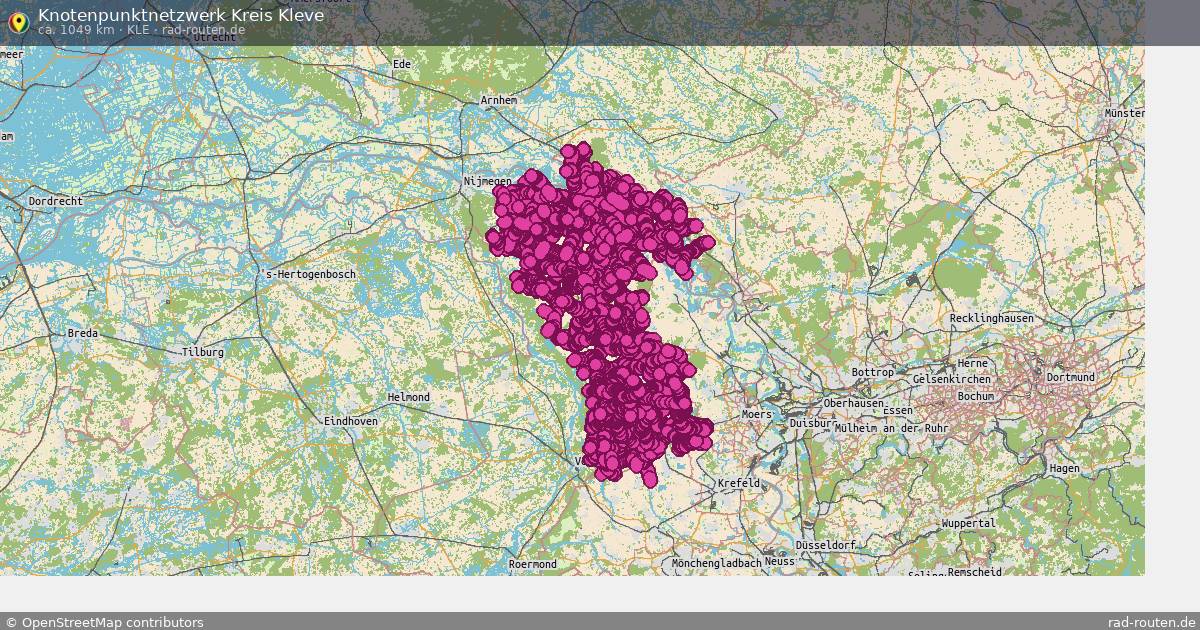 Knotenpunktnetzwerk Kreis Kleve (KLE) – Fernradroute auf Rad-Routen.de