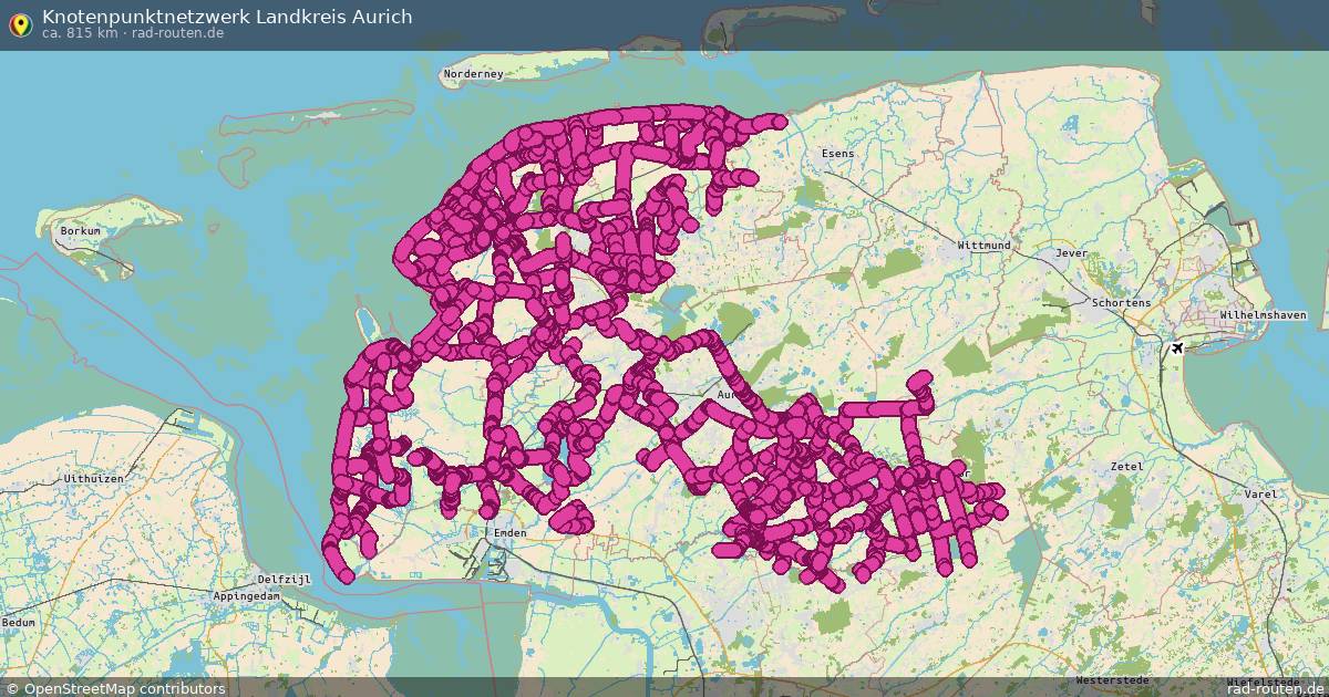 Knotenpunktnetzwerk Landkreis Aurich – Fernradroute auf Rad-Routen.de
