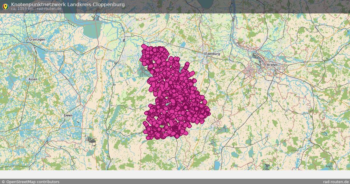 Knotenpunktnetzwerk Landkreis Cloppenburg – Fernradroute auf Rad-Routen.de