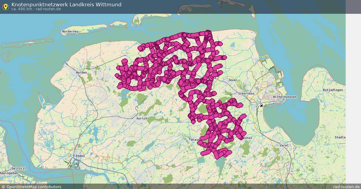 Knotenpunktnetzwerk Landkreis Wittmund – Fernradroute auf Rad-Routen.de